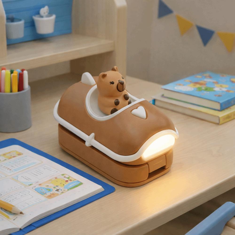 Cartoon Capibara Reading Light Creative Battery Powered Mini Capibara Folding Desktop Lamp Adjustable Warm Bright Night Light