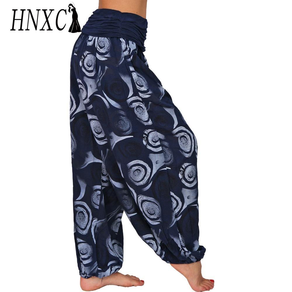 HNXC 15 Culori Pantaloni Lungi Casual Elastici Talie Mărime Mare Imprimeu Drept Largi Pantaloni Lungi Haren