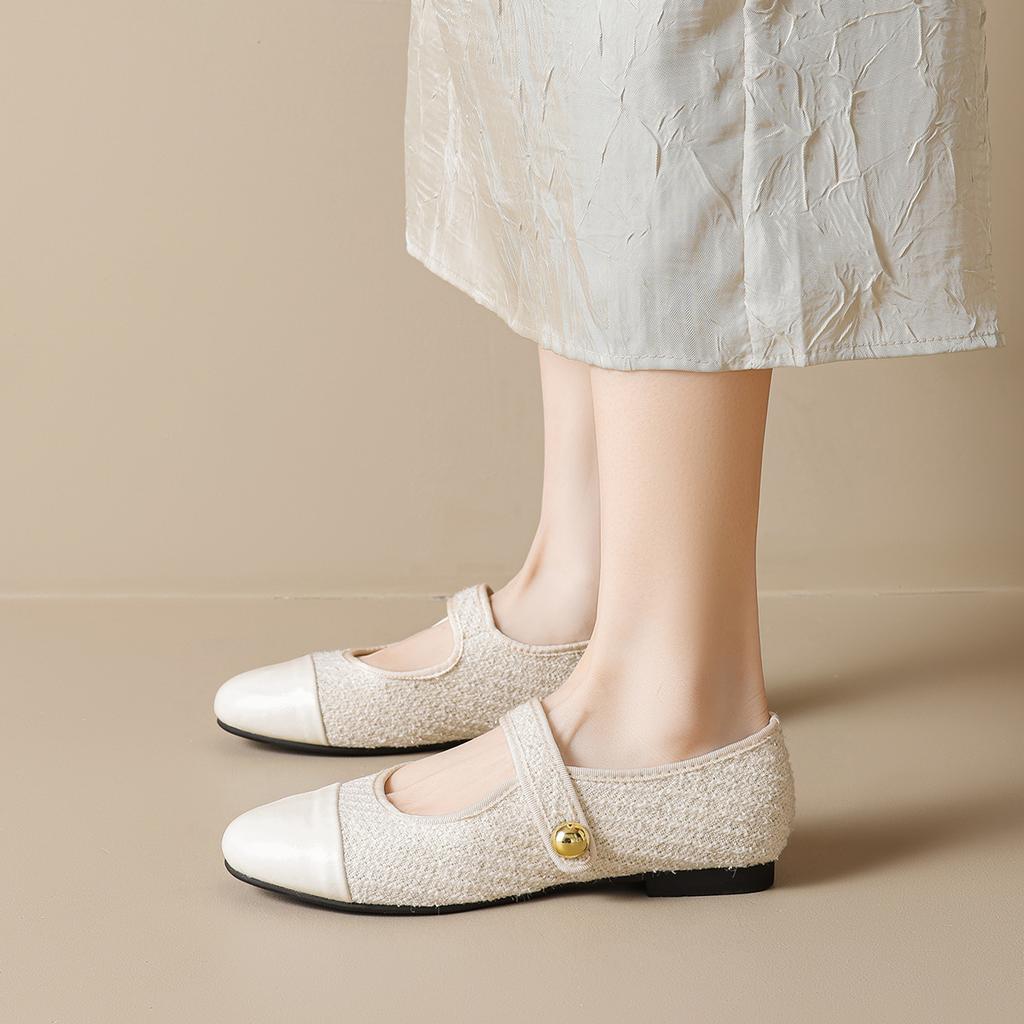 8388-5 Flat Bottom Shallow Mouth Single Shoes Women'S Spring Skirt French Mary Jane Shoes