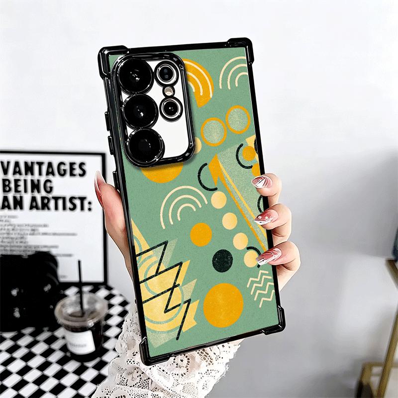 Abstract Geometry PopArt Desgin Soft Phone Case For Samsung Galaxy S26 Ultra S25 Edge S24 FE S23 Plus S22 S21 + S20 Plating Anti