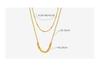 Titanium Steel Double Layer Square Bead Necklace - Non-Fading, Versatile Light Luxury Women's Sweater and Clavicle Chain.