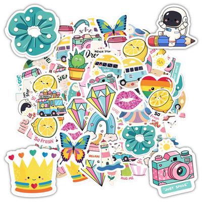 35pcs-50pcs Cartoon Positive Messages Stickers Whimsical Cuteness Overload Stickers Stickers For DIY Phone