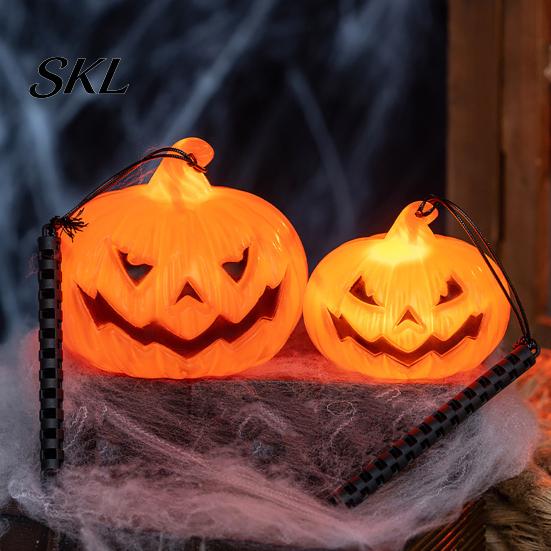 Outdoor Halloween Decoration Pumpkin Lantern, Spooky Handheld Light Up Lantern Lamp for Party Favors, Indoor Decor Durable