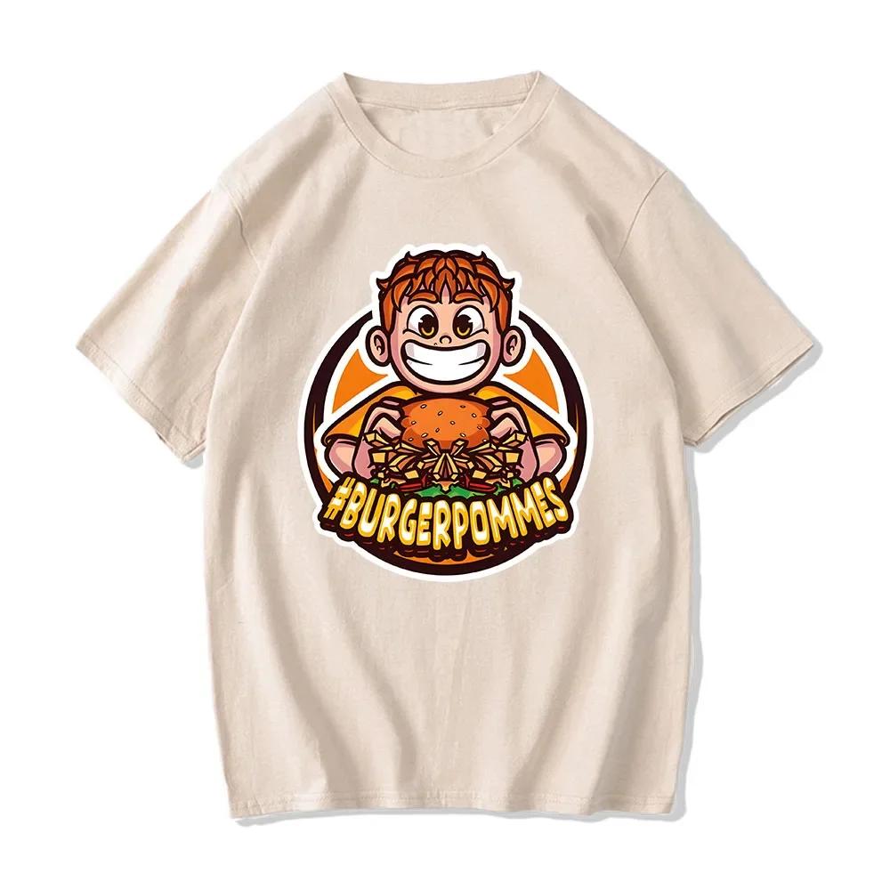 Burgerpommes 2 LukasBurger Trička Kreslený Grafický Potisk Tričko Marvin Vlogt ICrimax Tričko Bavlna Pánská Dámská Trička Unisex