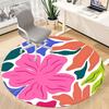 1pc Floral Patterned Carpet, Round Non Slip Durable Large Size Office Carpet, Suitable for Office