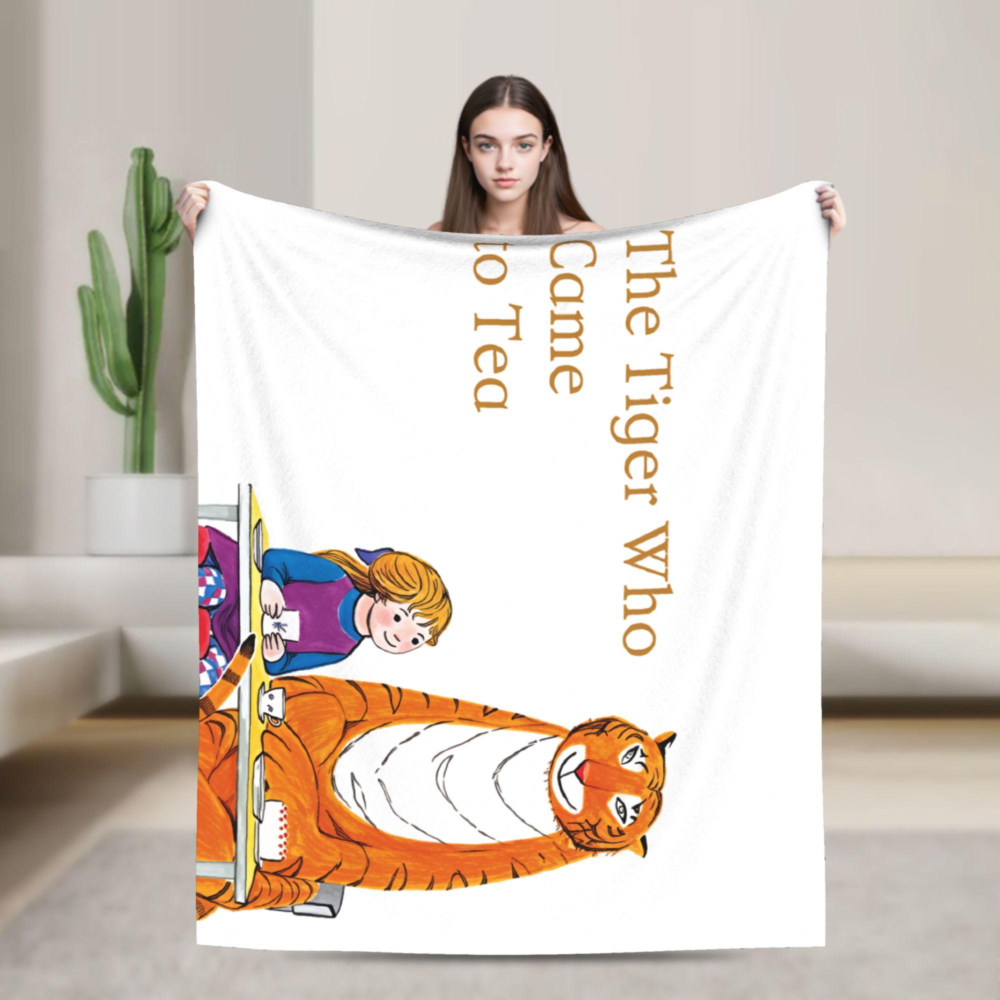 

The Tiger Who Came to Tea Fleece Throw Blankets Cartoon Book for Bedding Knitted Blanket Outdoor Lightweight Thin Portable Quilt 100x150cm