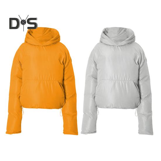 Manteau d'hiver en coton pour femme, épais, rembourré, coupe-vent, rétention de la chaleur, avec grande poche, capuche, couleur unie, manches longues, pull