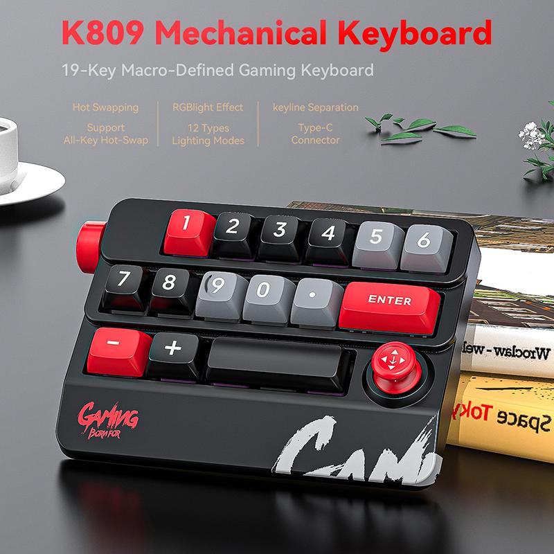 Mechanical Keypad 19 Key Macro Programmable Fully Hot Swappable Mechanical Switch 12 Color Rgb Light Gaming Mini Keyboard