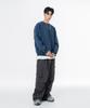 MOZMOZ Heavy Weight Pigment Raglan Back Slit Oversized Sweatshirt Blue