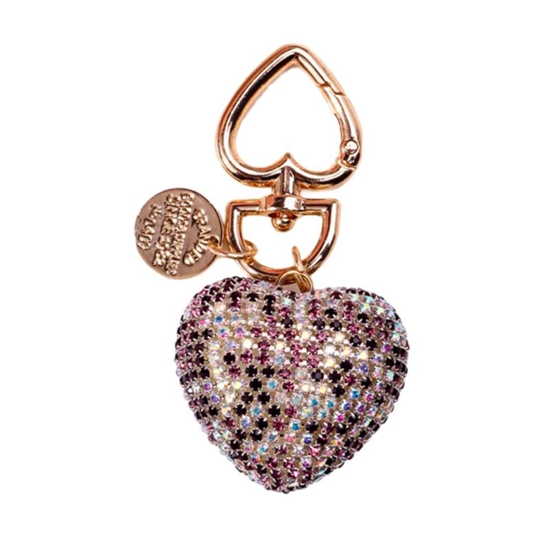 

Dazzling Heart Pendant Keychain Love Shaped Cellphones Straps Unique Rhinestones Bag Pendant Stylish Phone Charm Jewelry