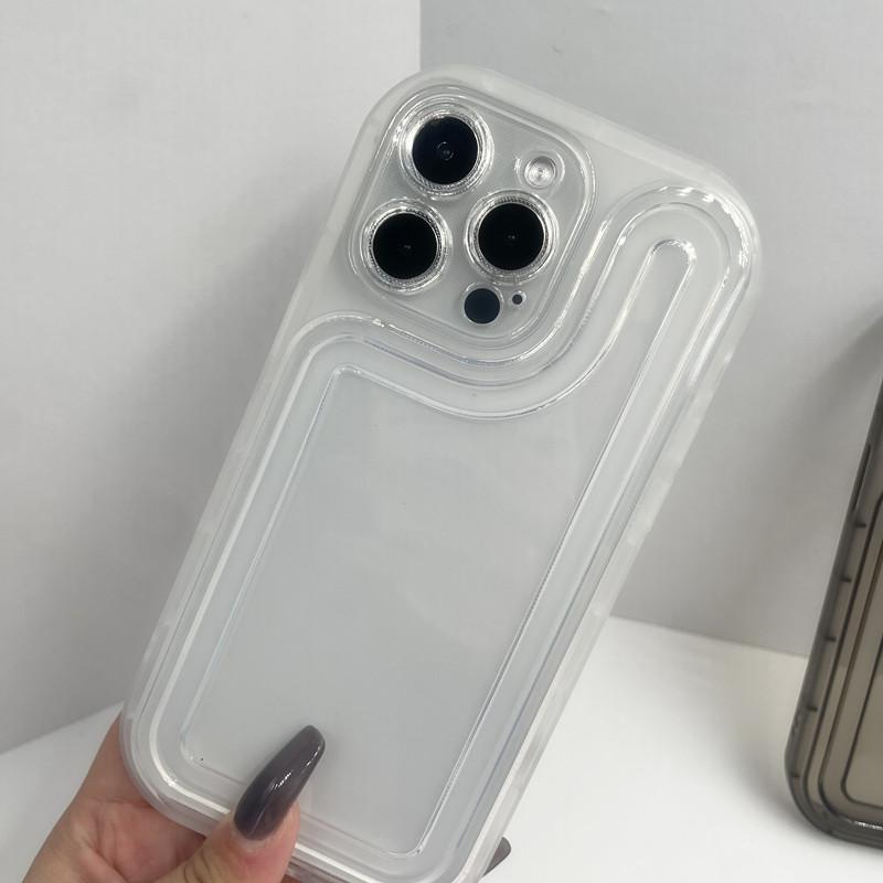 Customize New Arrival Transparent Case Mobile Phone Case With Case Protector for iPhone 15 Lines Design Waterproof Shockproof Opp Bag&For iPhone 13 Mini прозрачный