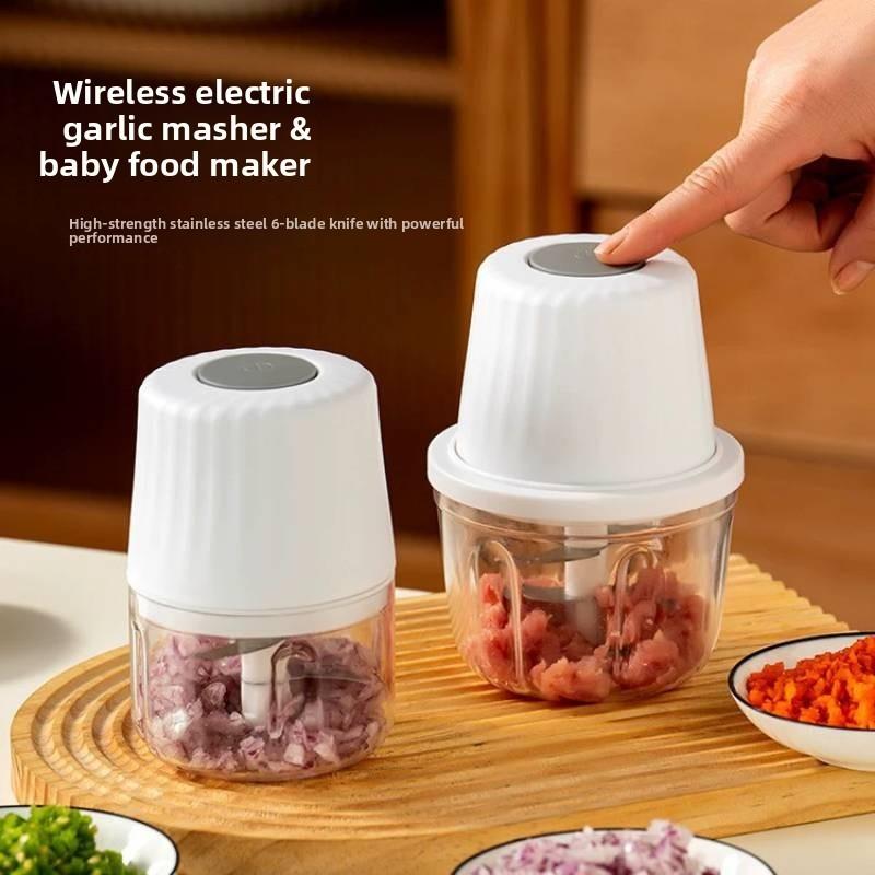 Electric Garlic Crusher With Usb Rechargeable Compact Mini Food Processor For Home Cooking