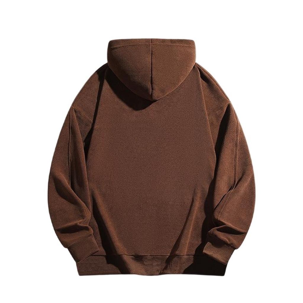Men's Fashion Solid-color Hooded Sweatshirt, Casual Loose Large-sized Hooded Sweatshirt