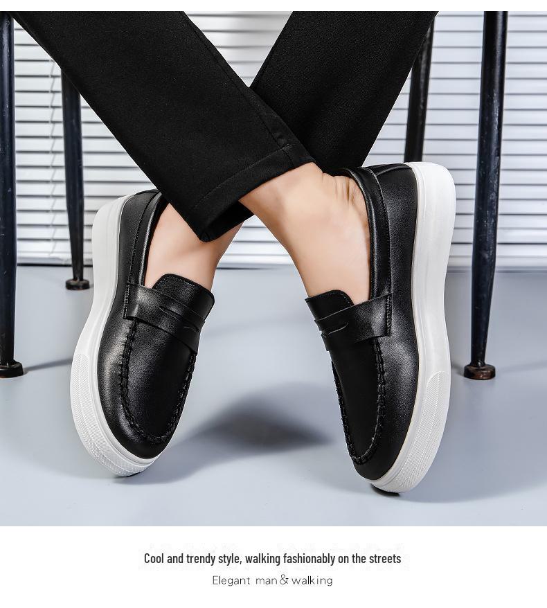 Wiosna 2025 Męskie Oddychające Skórzane Mokasyny w Brytyjskim Stylu - Modne Casualowe Mokasyny dla Młodzieży