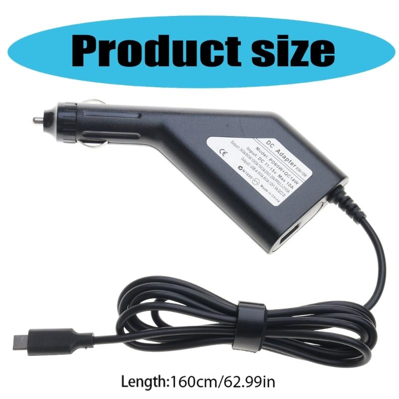 65W Fast Charging Wire for Laptop CellphoneCar Interior Type-C USB Power Adapter Laptop Fast Charging Cord