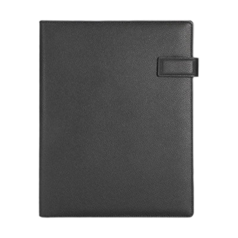 Conference Folder Magnetic Closure Leather Document Organiser with Writing Board Card Pocket Elastic Pen Slot 250x320mm