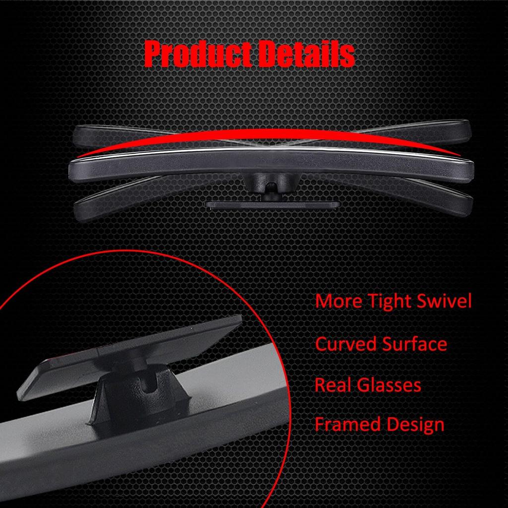 Ampper Rectangle Blind Spot Mirror, HD Glass ABS Housing Convex Wide Angle Rearview Blindspot Car Mirror for Car SUV and Truck (Framed, Pack of 2)