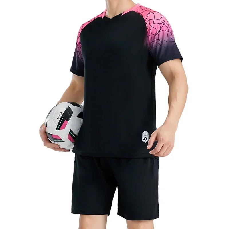 Soccer Jersey Set for Men Soccer Tracksuit Jersey Kit Quick Drying Breathable Man Children Team Training Football Uniform