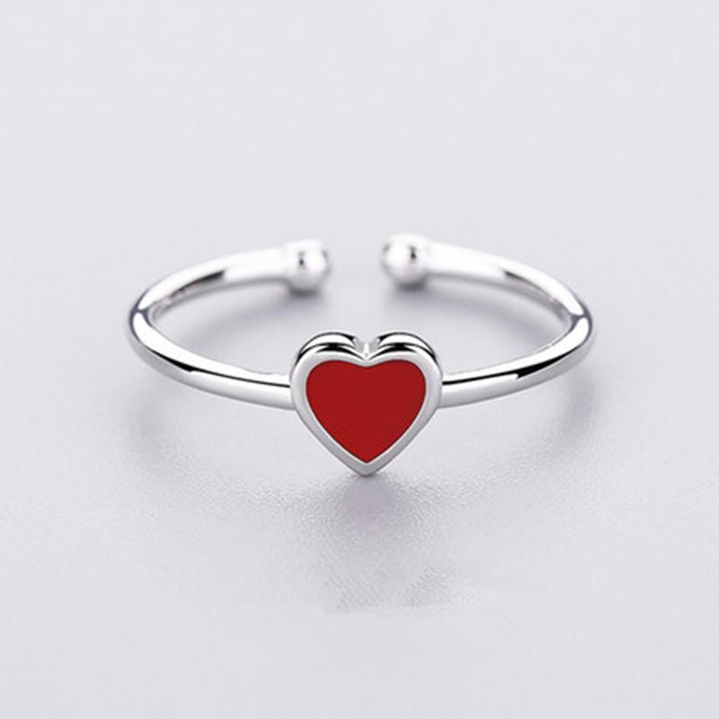 Ventfille Copper Retro Love Heart Wide Glossy Net Red Ring For Women Girl Gift Jewelry Dropshipping