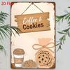 2D Flat, 2D Flat Printed 1pc Coffee & Dessert Cookie Pattern Aluminum Sign, Full of Vintage Warm Aroma, Suitable for Kitchen, Cafe, Restaurant, Bar, L