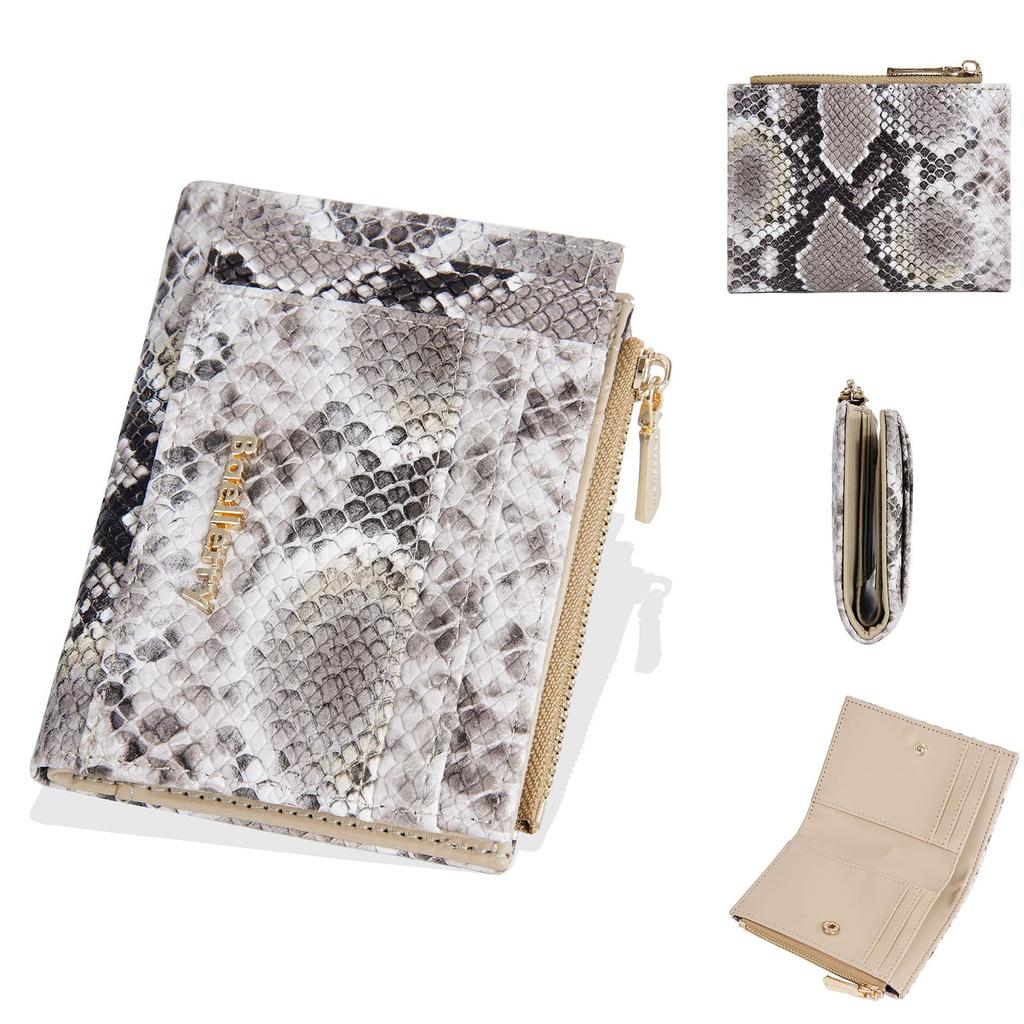 New wallet women's short, snake pattern multi-card zipper change bag niche card bag women