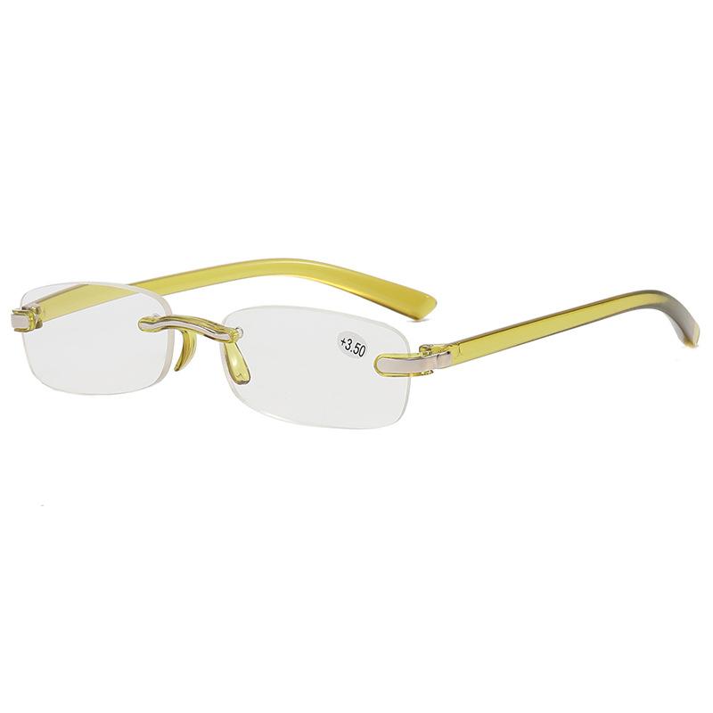 Fashion Frameless Reading Glasses Women Men Square Ultralight Presbyopic Eyeglasses Optical Farsighted Eyewear +1.0 To +4.0