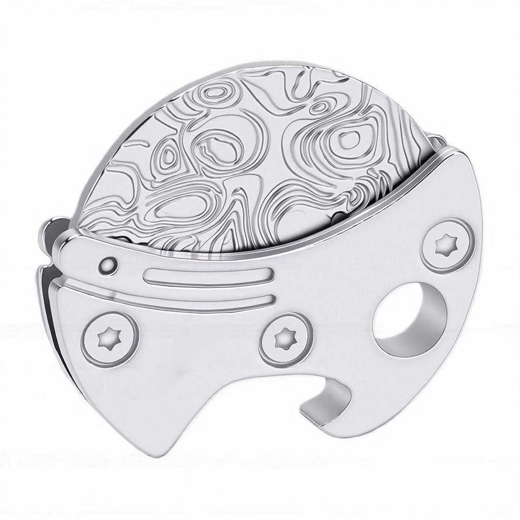 Mini Bottle Opener Cutter Lightweight Multifunctional Bottle Opener Keychain Tool Everyday Carry Tool Ti Alloy Damascus