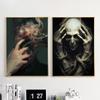 Vintage Skeleton Monster Spooky Posters Thriller Moody Gothic Ghost Prints Canvas Painting Wall Pictures Home Living Room Decor