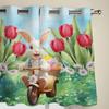 Easter Bunny Tulips Daisies Window Curtains for Living Room Bedroom Curtain Modern Kitchen Blinds Drapes Curtains