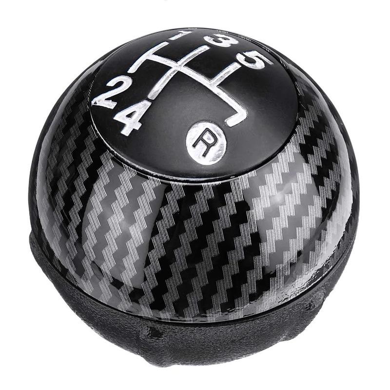 WO-5 Speed Gear Shift Knob Shift Transmission Lever Knob Manual For Fiat 500 2012-2018 Carbon Fiber Styling 55344048 carbon pattern color