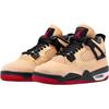 Jordan Air Jordan 4 Classic And Versatile Mid Top Children's Basketball Shoes Brown Unisex IH2094-200