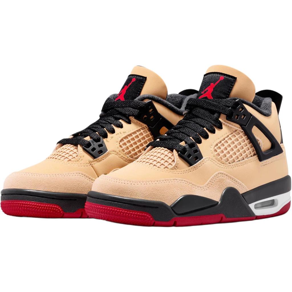 Jordan Air Jordan 4 Classic And Versatile Mid Top Children's Basketball Shoes Brown Unisex IH2094-200