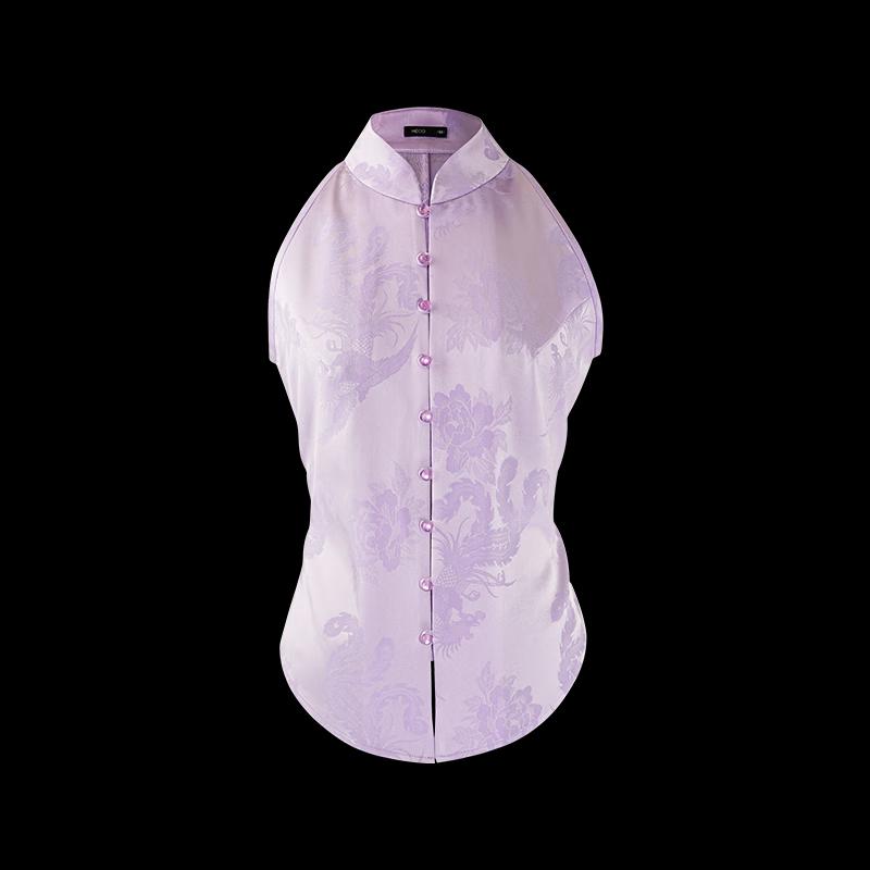 HECO New Chinese Style Phoenix Dance Acetate Halterneck Vest T-Shirt