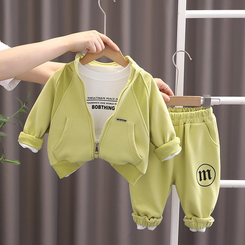 

Комплект из 3 предметов с длинным рукавом для мальчиков 0-5 лет, Детская куртка на молнии, футболка с длинным рукавом и круглым вырезом, Повседневные брюки, Высококачественная детская одежда S