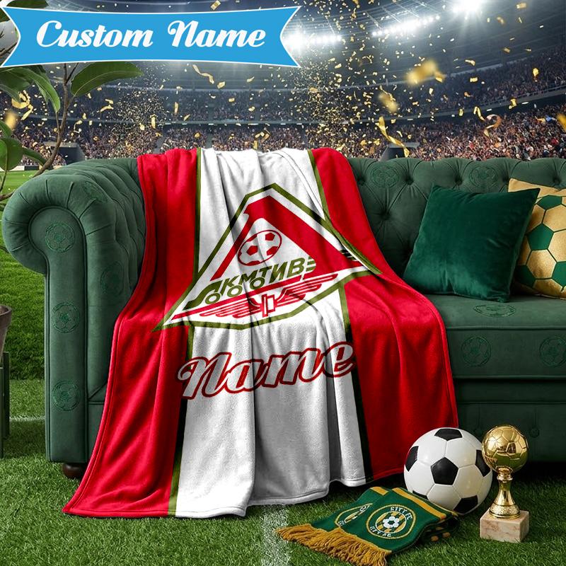 Custom Name White Stripes Soccer Team Blanket Lightweight Ideal Bedding Blanket Perfect for Travel, Camping, Living Rooms, Sofas, Christmas Gift