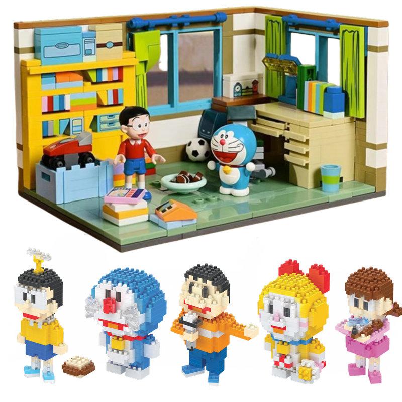 Doraemon Nobita Cartoon Micro Particle Building Blocks Anime Figure Assembly Toy for Kids Gift