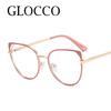Stylish Blue Light Blocking Glasses Women Trendy Oval Metal Frame Computer Reading Eyewear +2 +3 Hyperopia