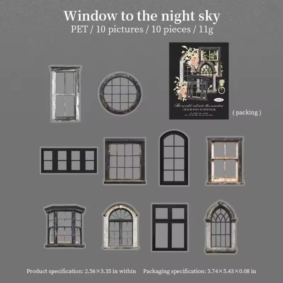

Window World Series Retro Garden Materials Collage PET Stickers Handmade Account Creative DIY Diary Stationery