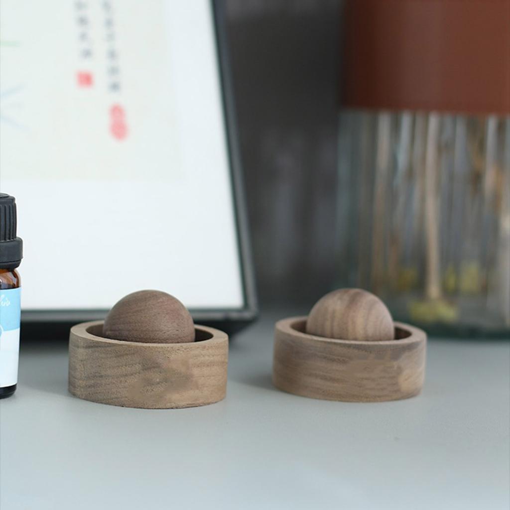 Solid Wood Sphere Scented Diffuser Reusable Aromatherapy Decor Perfect For Bedroom Living Room And Vehicle Use