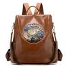 Schoolbag retro anti-theft backpack women's 1011 new soft leather women's bag casual versatile large-capacity travel bag tide
