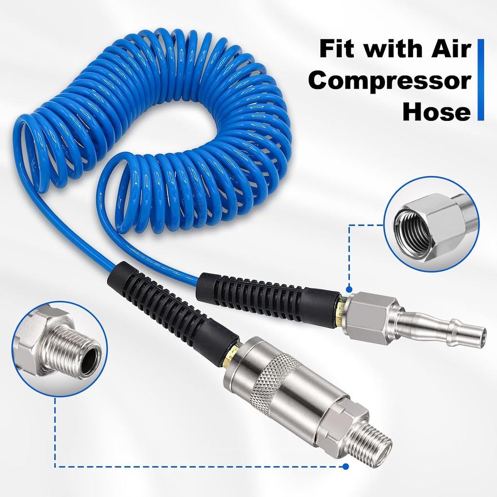 Spurtar 12 Pcs Air Line Connectors Compressor 1/4" BSP Air Line Fittings Hose Pipe Airline Connector Couplings Tools Plug Kit Accessories