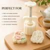 Lotuses Rabbit Moon Cake Molds 50G Manual Press Set, Plastic Pastry Shaping Tool for Pattern Dessert, Home Baking, and DIY Pastry Projects