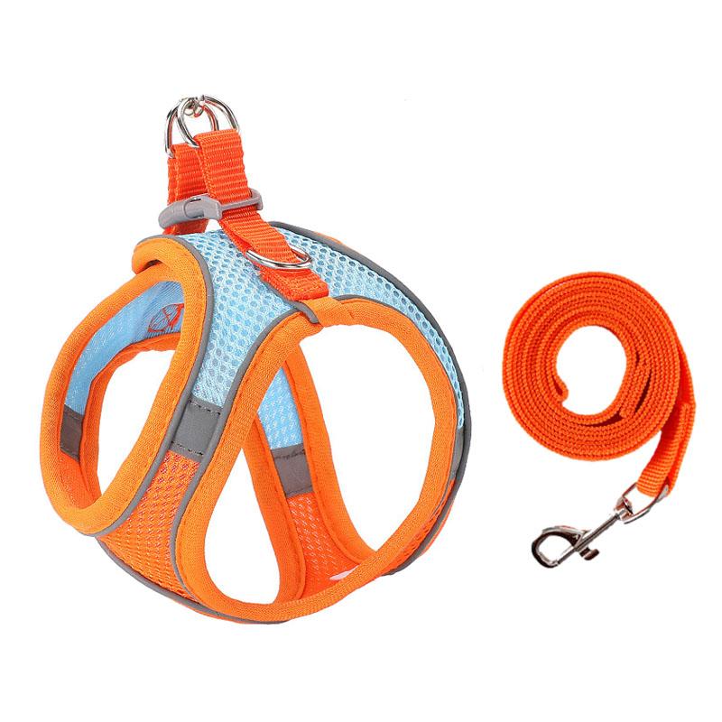 

Новая шлейка для домашней собаки, уличная, светоотражающая, дышащая, поводок для собаки, прочная, регулируемая шлейка для прогулок для маленьких и средних питомцев XS