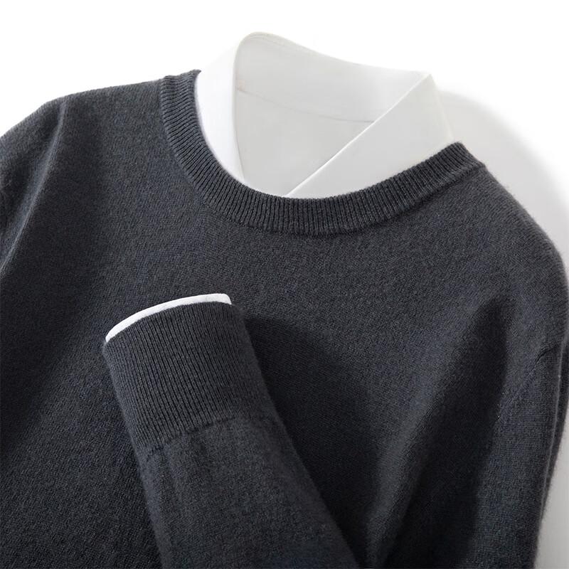 Fanzhen Men's Cashmere Blend Round Neck Sweater