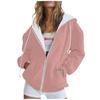Women Casual Oversized Full Zip Hoodie, Contrast Liner Hooded Sweat Jacket, Soft Breathable Material Loose Outerwear with Pockets