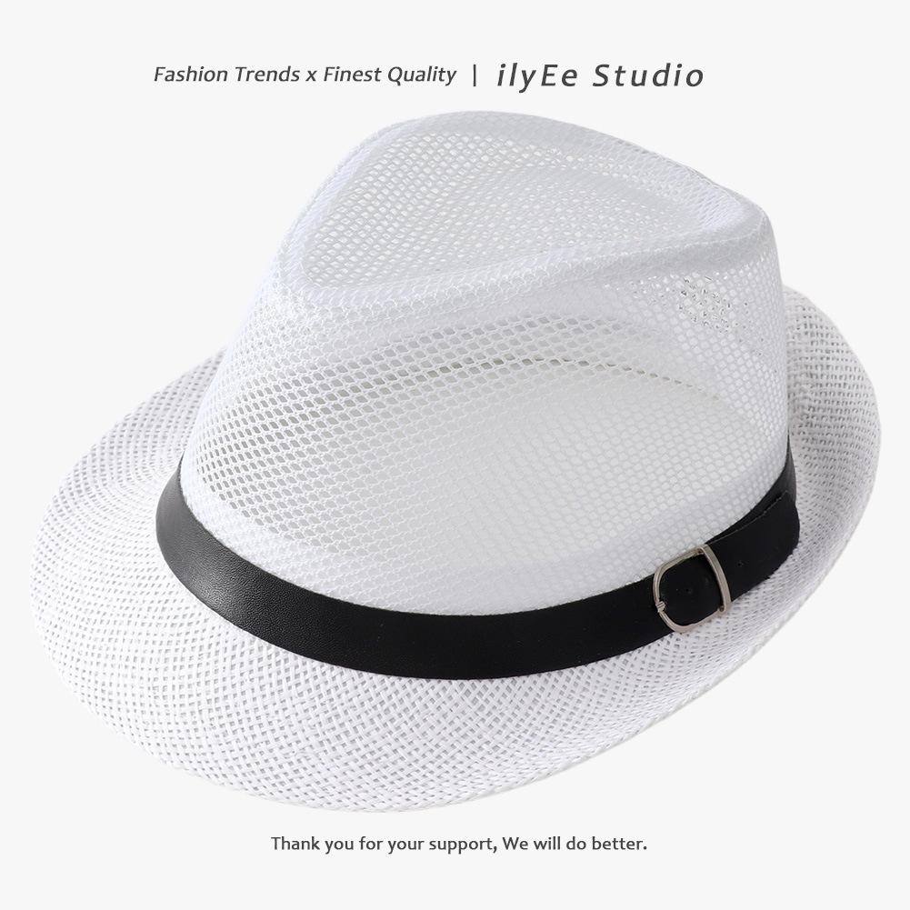 Men's Panama Straw Hat Summer New British Jazz Hat Women's Sunshade Sun Protection Beach Flat Top Hat