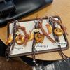 Yogodlns Cute Smiling Face Bread Woven Rope Dumpling Pendant Bag Accessory Handmade Trendy Bag Hanging Alkali Water Bread Bagel Bag Pendant