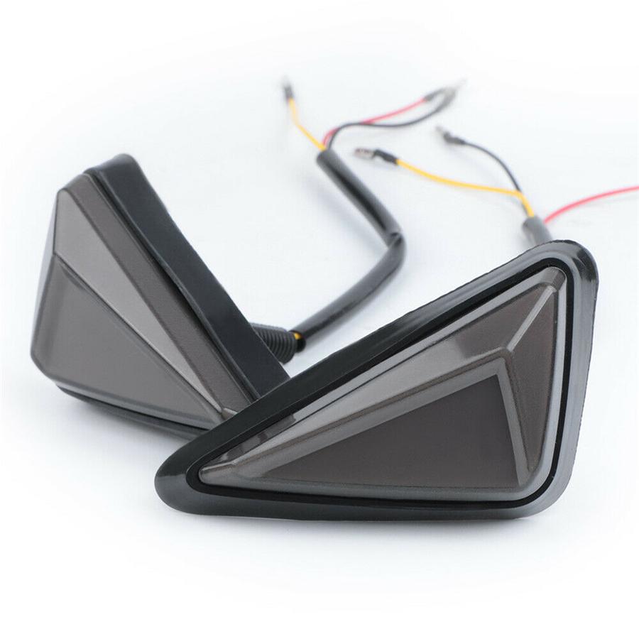 2pcs Motorcycle Triangle LED Turn SignalIndicator Light Braking Tail Light  Flush Mount For Yamaha Honda