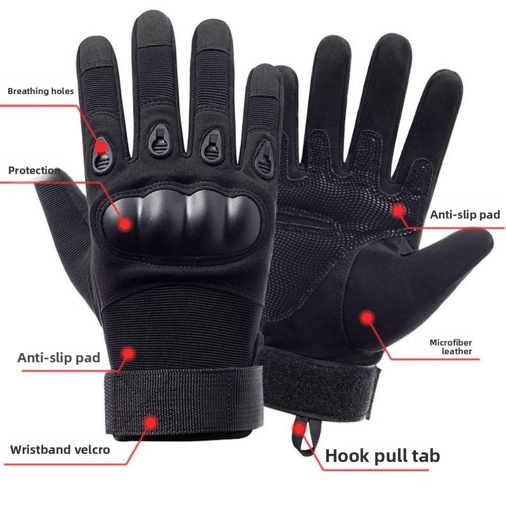 Shock-absorbing Racing Finger Mittens Wear-Resistant Men Full Finger Gloves Men Male