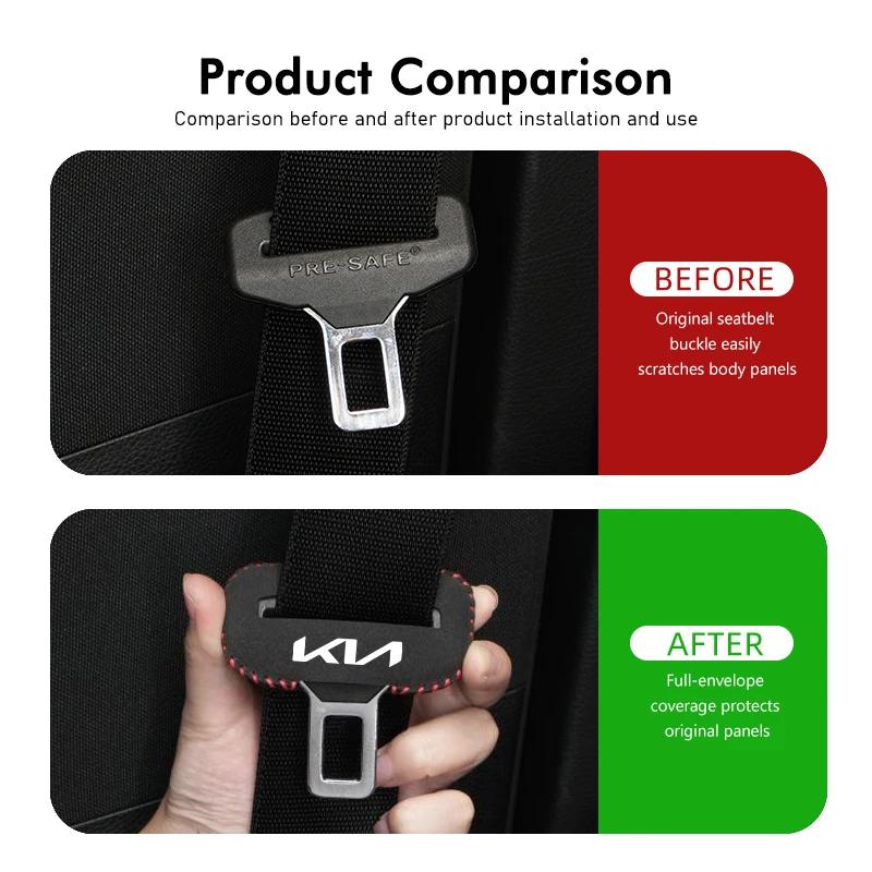 Car Seat Belt Buckle Protector Button Case Anti-Scratch Cover For KIA Rio K5 K2 Sportage Ceed Sorento Picanto Stinger Soul gbfu50